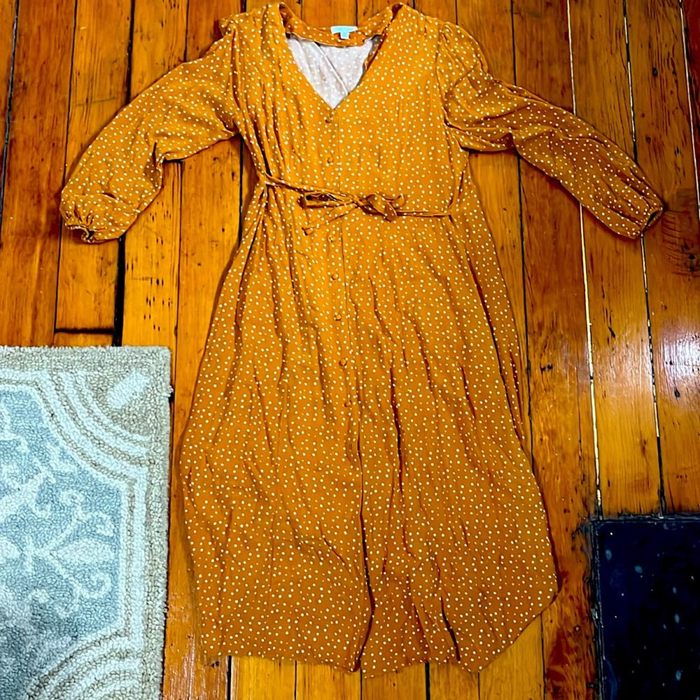 Nordstrom Abound orange/gold capri length medium dress